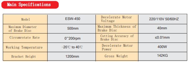 ESW-450 Disc Brake Lathe
