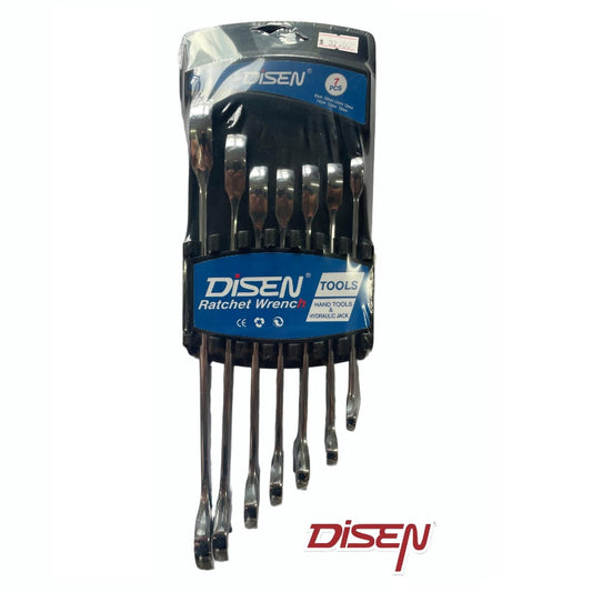 DISEN 7PCS FIX HEAD RATCHET WRENCH PLSTIC HOLDER(8-19mm)