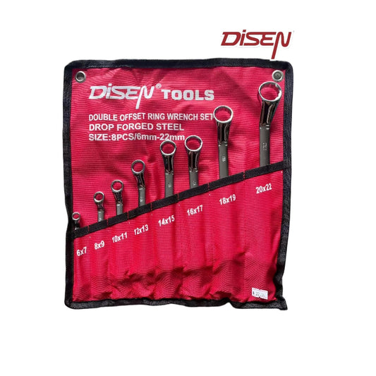 8PCS DOUBLE OFFSET RING SPANNER BAG SET 6-22MM