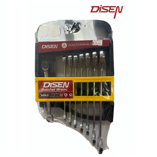 DISEN 8PCS FIXED HEAD RATCHET WRENCH PLSTIC HOLDER(8-19mm)