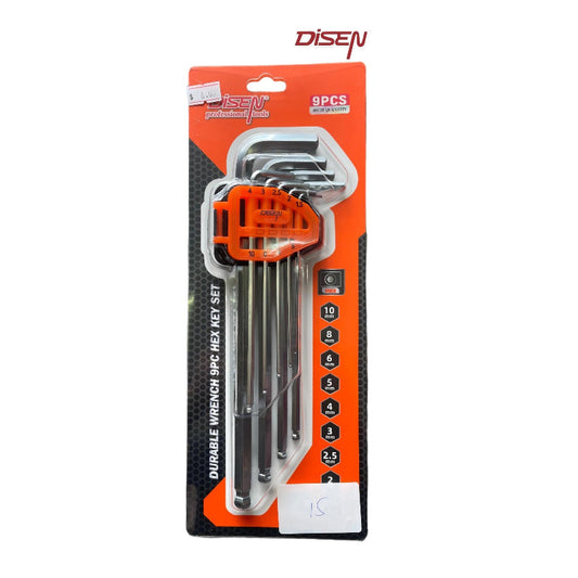 9PCS EXTRA LONG BALL POINT HEX KEY SET