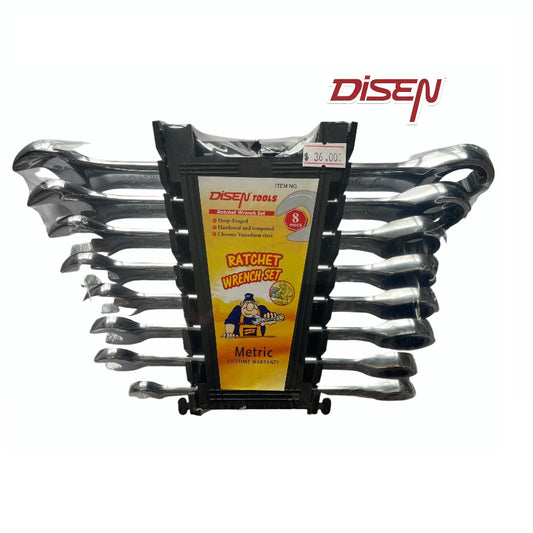 DISEN 8PCS FIXED HEAD RATCHET WRENCH PLSTIC HOLDER(8-19mm)
