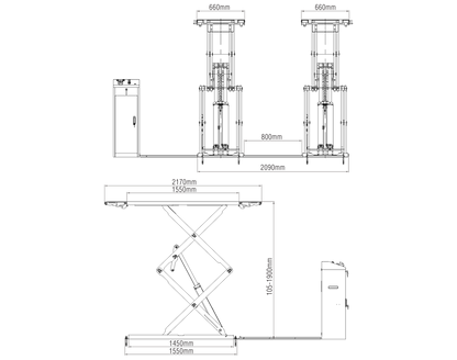 Low Profile Full Height Scissor Lift 3.5Ton JFR08L
