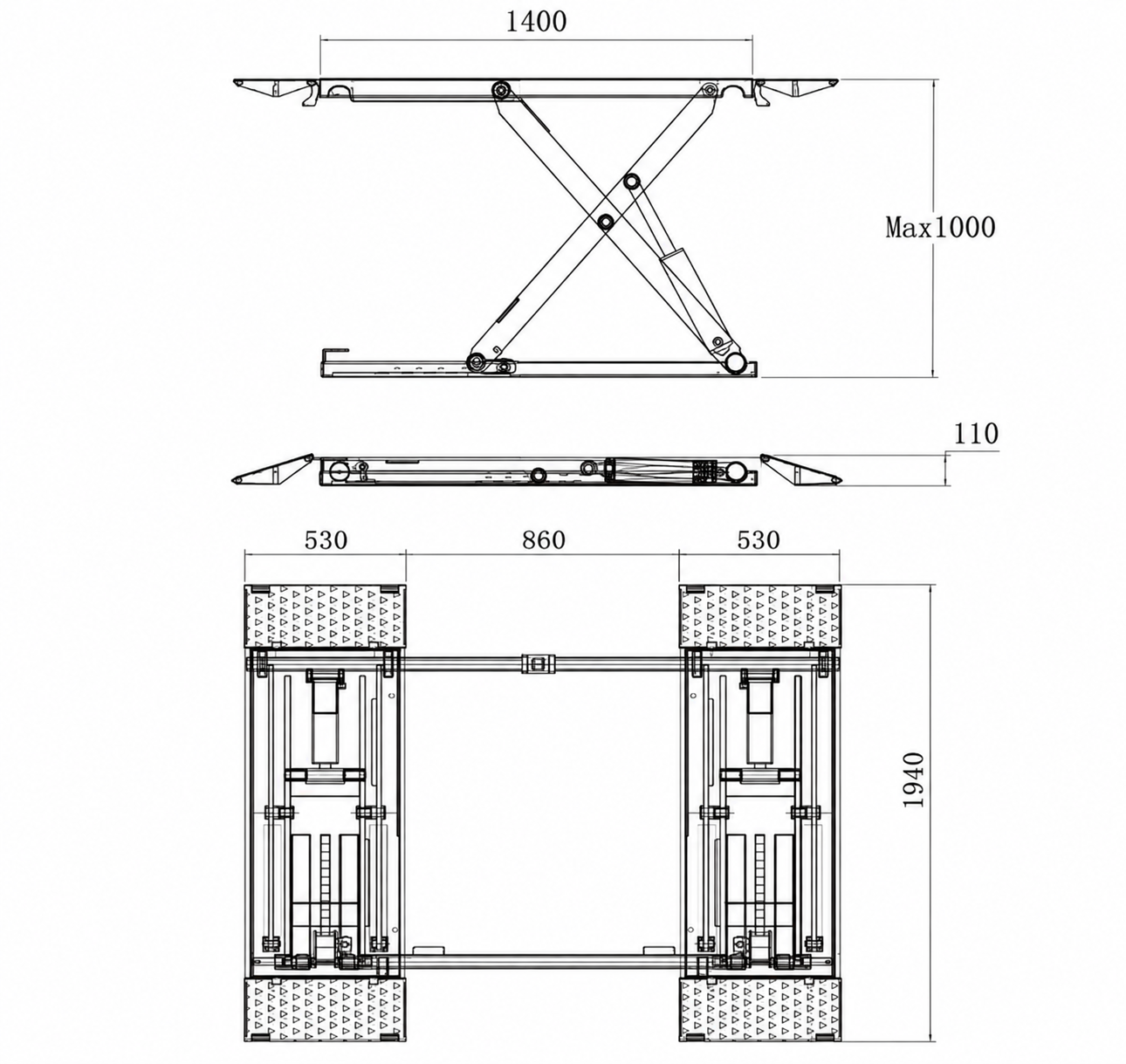 Mid Raise Belly Scissor Lift 3Ton P30A