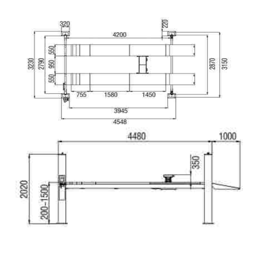 Hydraulic Four Post Lift ESW-6340C [Built to Order]