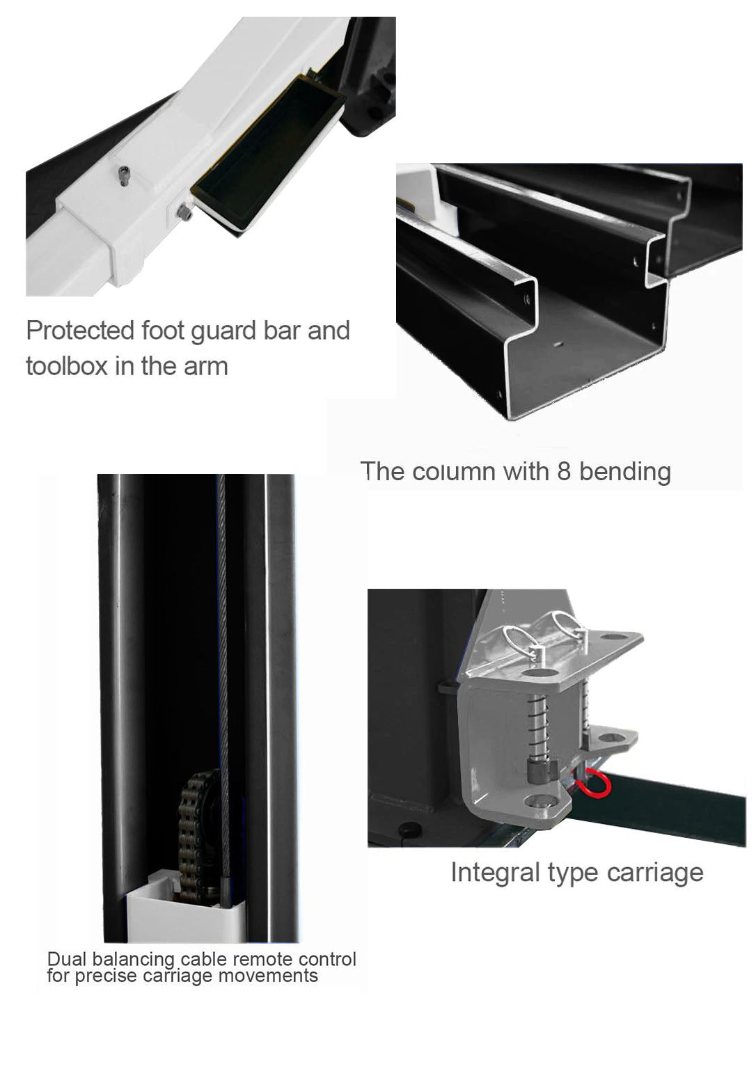 Two Post Hoist Clear Floor - TC45SA Black