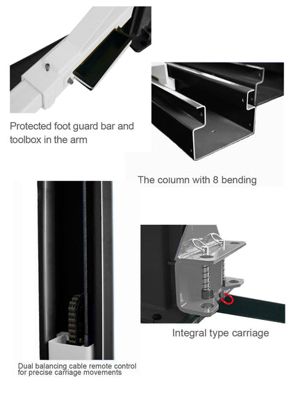 Two Post Hoist Clear Floor - TC45SA Black