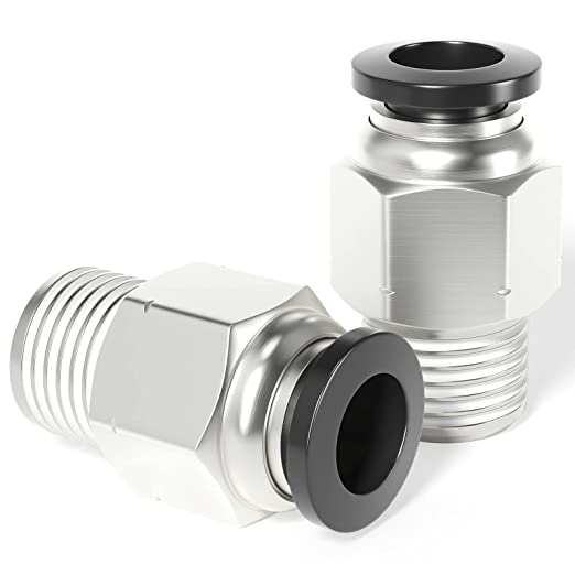 (2pk) 8mm PC8-02 Pneumatic hose quick Release Fitting Connectors Thread Male Straight One-Touch Fittings